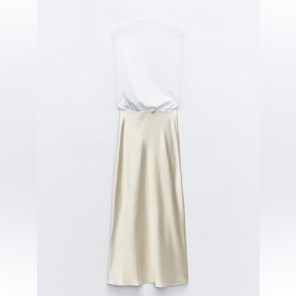ZARA CONTRASTING SATIN EFFECT DRESS - Picture 4 of 4